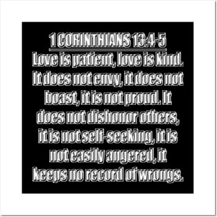 Bible Verse  1 Corinthians 13:4-5 NIV Posters and Art